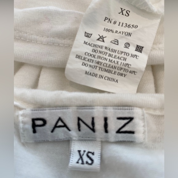 PANIZ IVORY TEE- SHIRT TOP SIZE XS NWOTS! - Picture 13 of 13